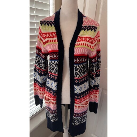 Old Navy Winter Colorful Pattern Tunic Cardigan Sweater Size Small - Picture 1 of 6